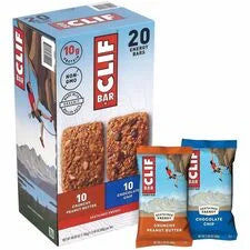 Clif Bar Variety Pack: Crunchy Peanut Butter & Chocolate Chip - 20 Bars - Snacks