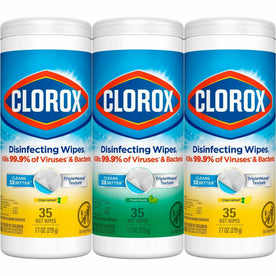 Clorox Disinfecting Cleaning Wipes: Fresh Citrus Scent Germs Remover - 3 Pack - Wipes