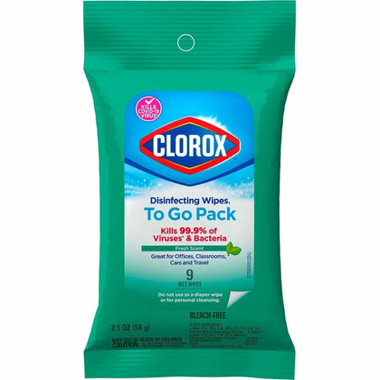 Clorox Disinfecting Wipes To-Go Pack: Fresh Scent Antibacterial & Disposable - Cleaning