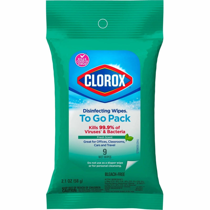 Clorox Disinfecting Wipes To-Go Pack: Fresh Scent Antibacterial & Disposable - Cleaning