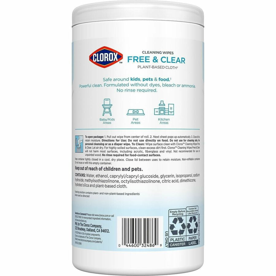 Clorox Free & Clear Cleaning Wipes - Rear