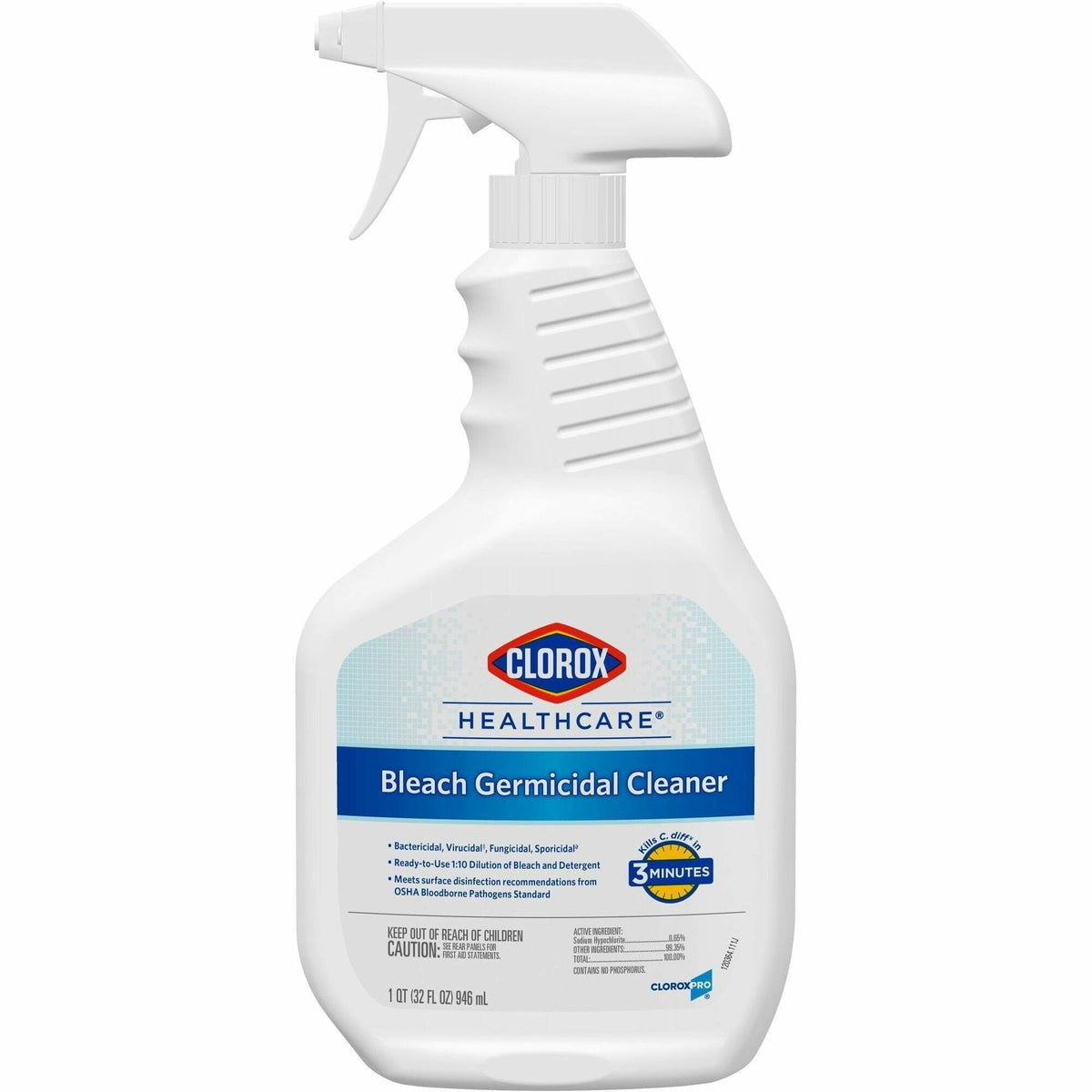 Clorox Healthcare Bleach Germicidal Cleaner: 32 oz Spray - Multipurpose Ready-To-Use - Disinfectants