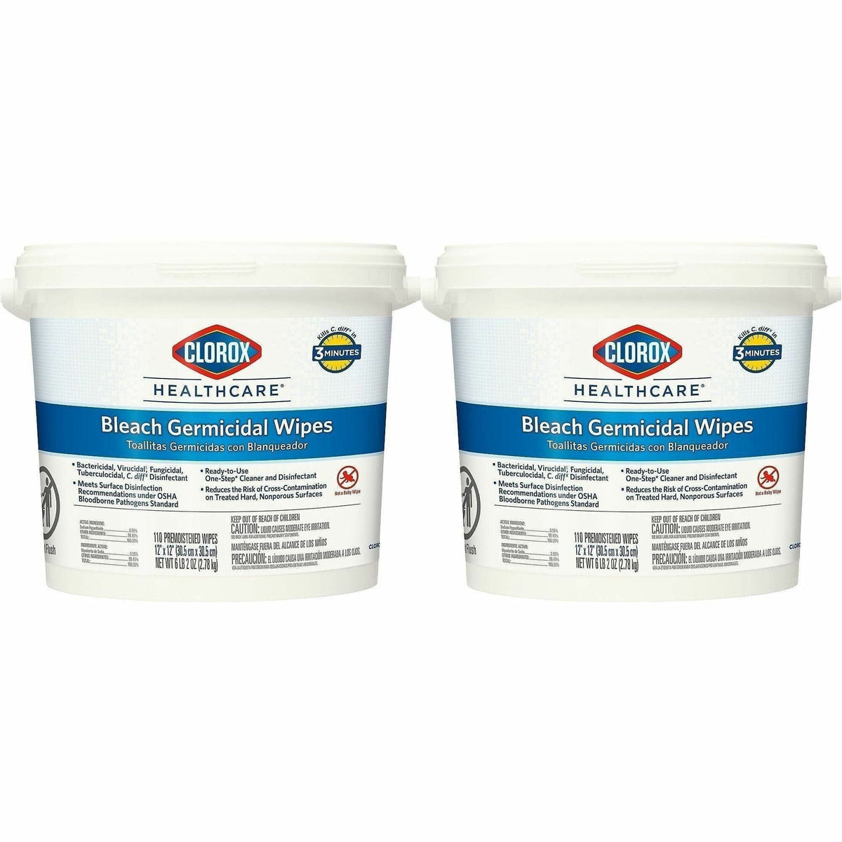 Clorox Healthcare Bleach Germicidal Wipes Bucket - 2000