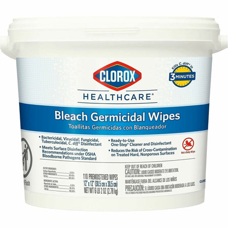 Clorox Healthcare Bleach Germicidal Wipes Bucket - 2000