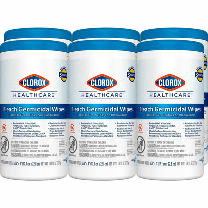 Clorox Healthcare Bleach Germicidal Wipes: Disinfectant Antimicrobial - 70 Wipes/Tub - Cleaning Wipes