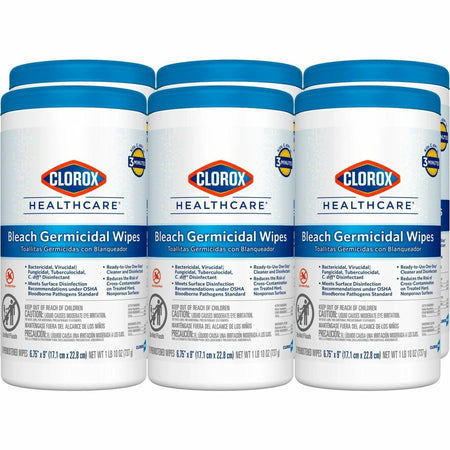 Clorox Healthcare Bleach Germicidal Wipes: Disinfectant Antimicrobial - 70 Wipes/Tub - Cleaning Wipes