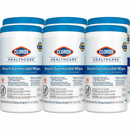 Clorox Healthcare Bleach Germicidal Wipes - Ready-To-Use - 300/Pallet - Cleaning