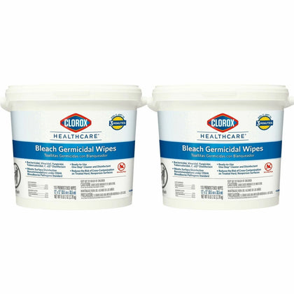 Clorox Healthcare Bleach Germicidal Wipes: Ready-To-Use Antibacterial Solution - Cleaning Wipes