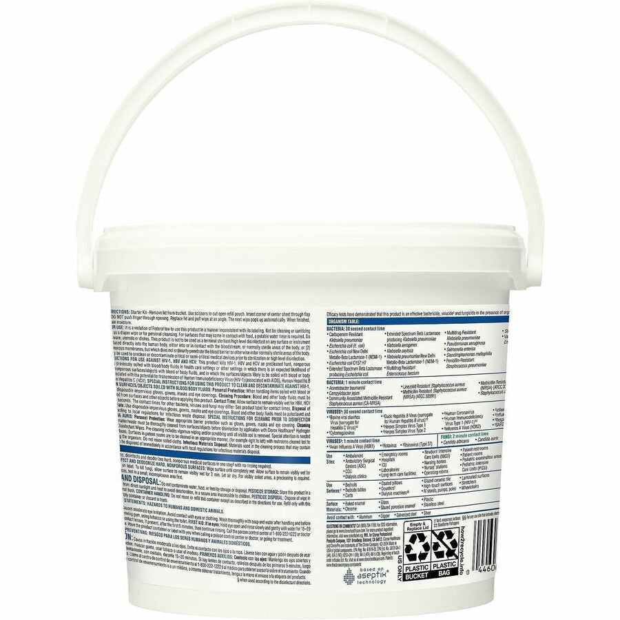 Clorox Healthcare Hydrogen Peroxide Cleaner Disinfectant Wipes - Rear