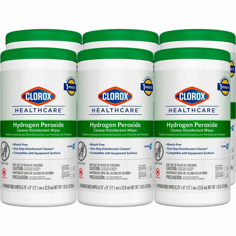 Clorox Healthcare Hydrogen Peroxide Cleaner Wipes - Soap Scum Remover - 95 Wipes/Tub - Cleaning