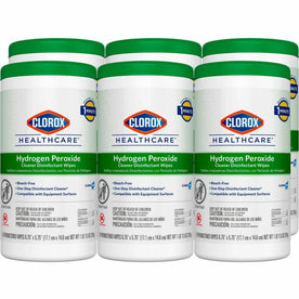 Clorox Healthcare Hydrogen Peroxide Disinfectant Wipes - Antibacterial - 155 Wipes/Tub - 6 Carton - Cleaning