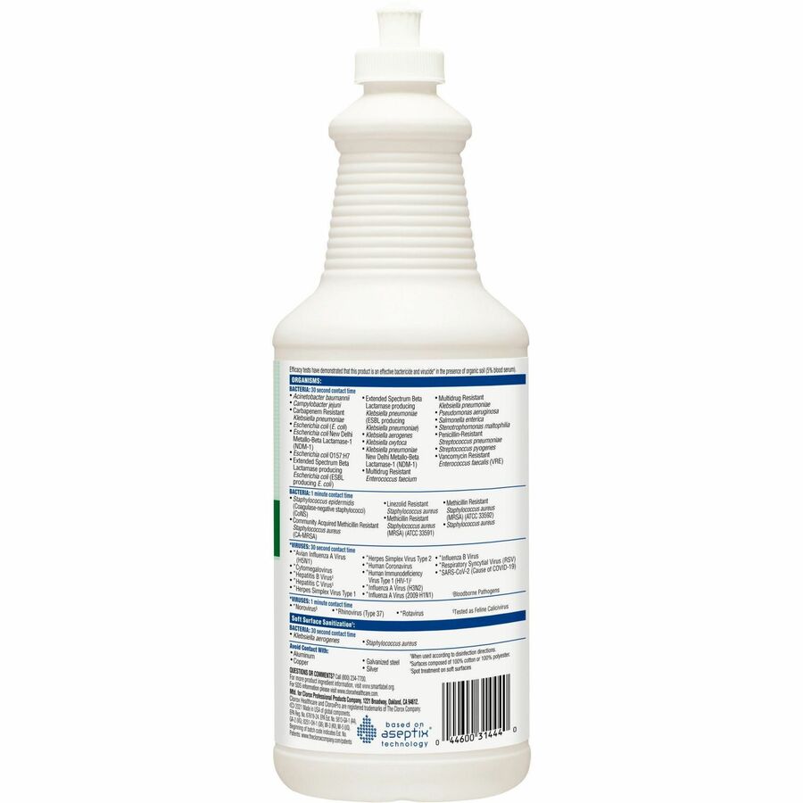 Clorox Healthcare Pull-Top Hydrogen Peroxide Cleaner Disinfectant - Rear