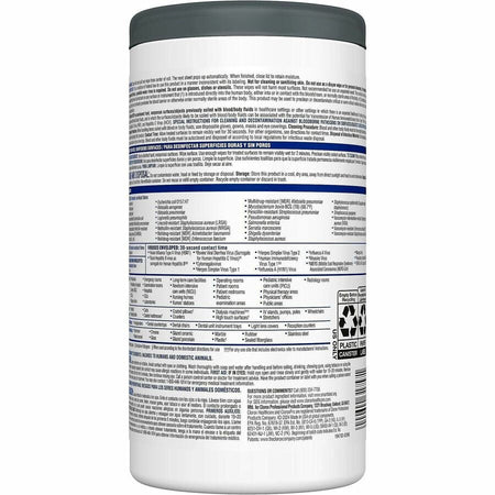 Clorox Healthcare VersaSure Cleaner Disinfectant Wipes - Rear
