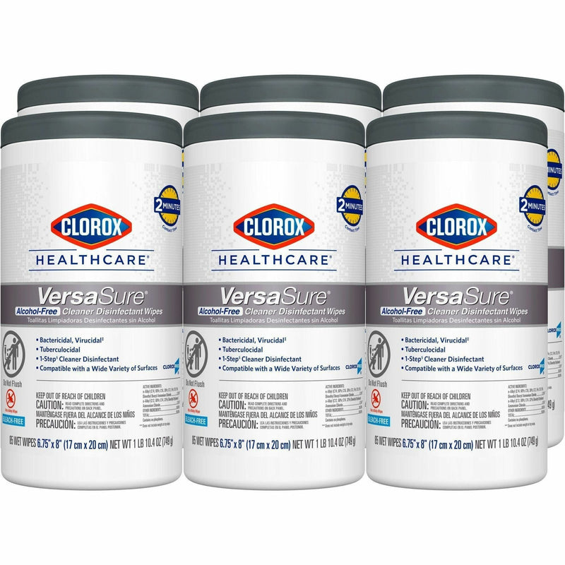 Clorox Healthcare VersaSure Disinfectant Wipes - Durable Alcohol-free Fragrance-free - 85 Wipes/Tub - 6 Carton