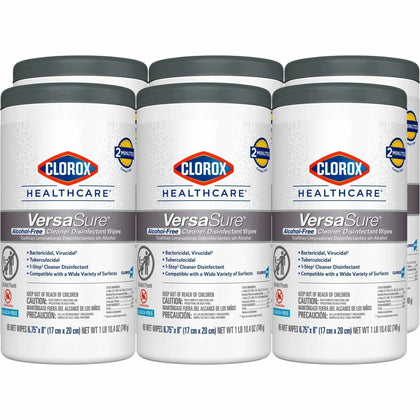 Clorox Healthcare VersaSure Disinfectant Wipes - Durable Alcohol-free Fragrance-free - 85 Wipes/Tub - 6 Carton