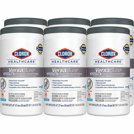 Clorox Healthcare VersaSure Disinfectant Wipes - Durable Alcohol-free Fragrance-free - 85 Wipes/Tub - 6 Carton
