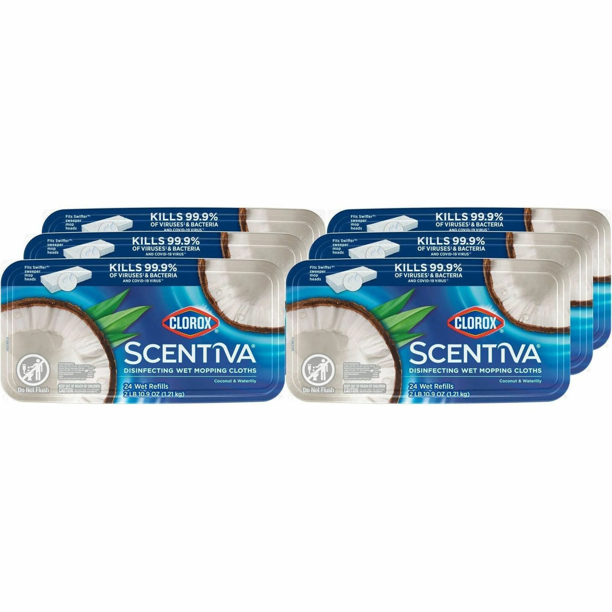 Clorox Scentiva Coconut & Water Lily Mopping Cloth Refills - 24 Pack - Mops
