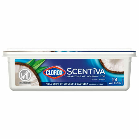 Clorox Scentiva Disinfecting Wet Mopping Cloth Refills - Coconut & Water Lily - Front