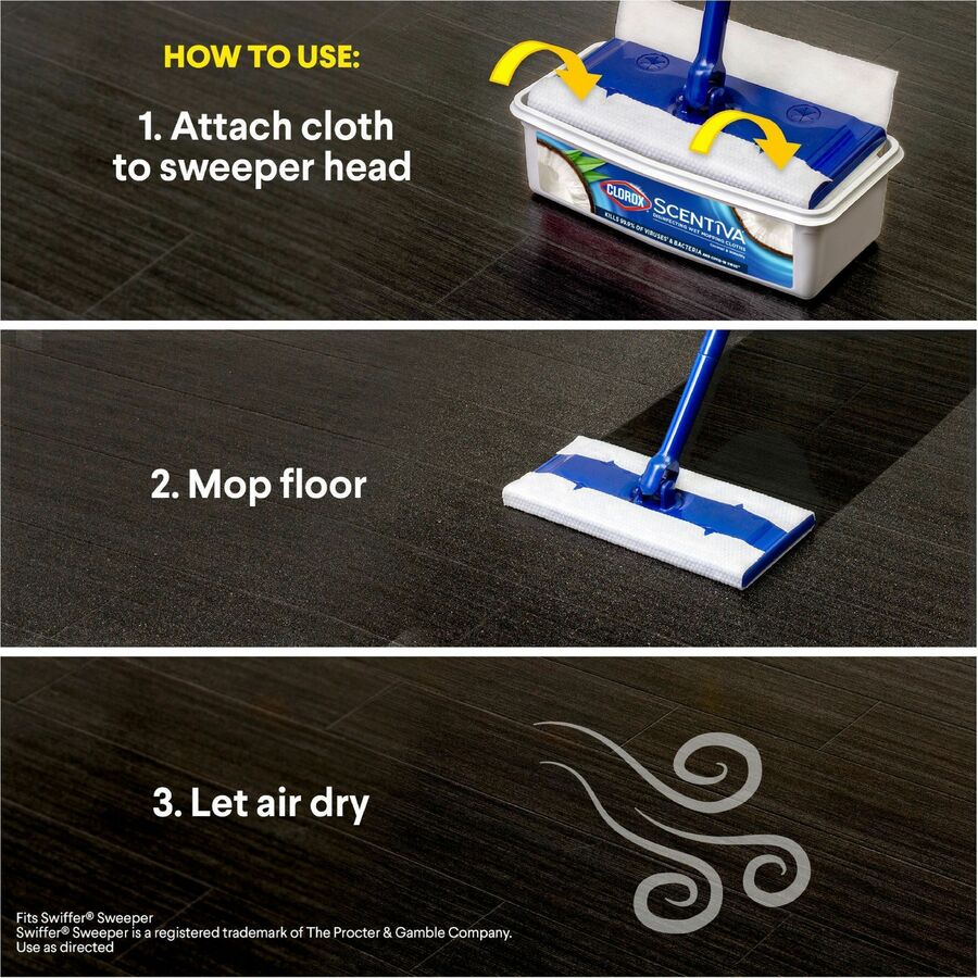 Clorox Scentiva Disinfecting Wet Mopping Cloth Refills - Coconut & Water Lily - Alternate-Image2