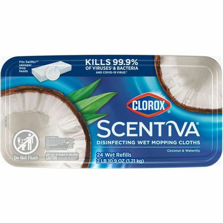 Clorox Scentiva Disinfecting Wet Mopping Cloth Refills - Coconut & Water Lily - Top