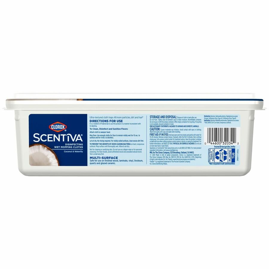 Clorox Scentiva Disinfecting Wet Mopping Cloth Refills - Coconut & Water Lily - Rear