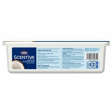 Clorox Scentiva Disinfecting Wet Mopping Cloth Refills - Coconut & Water Lily - Rear