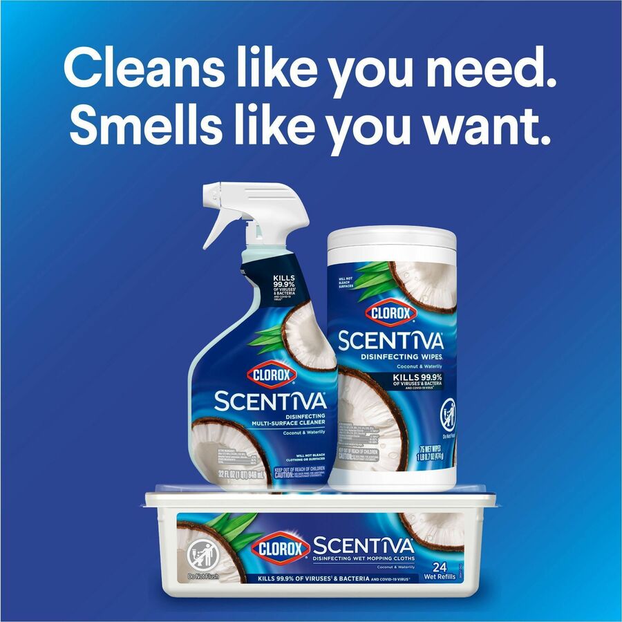 Clorox Scentiva Disinfecting Wet Mopping Cloth Refills - Coconut & Water Lily - Alternate-Image1