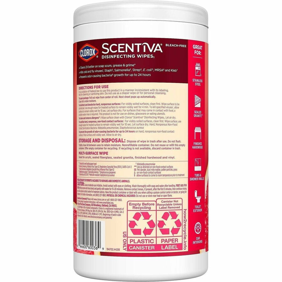 Clorox Scentiva Wipes, Bleach Free Cleaning Wipes - Alternate-Image2