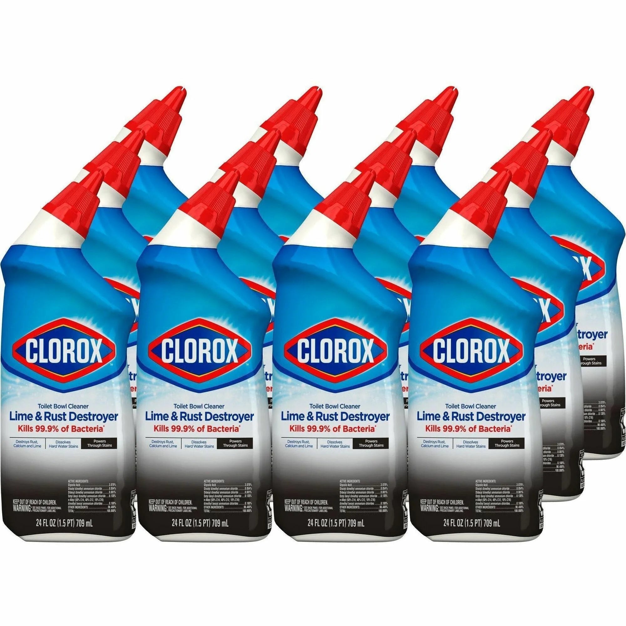 Clorox Toilet Bowl Cleaner: Lime & Rust Destroyer - Stain Remover - 24 fl oz - Restroom Cleaners