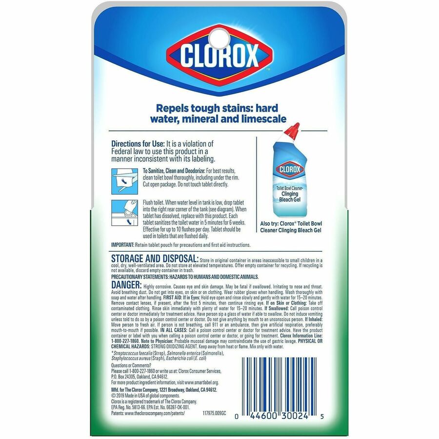 Clorox Ultra Clean Toilet Tablets Bleach - Rear