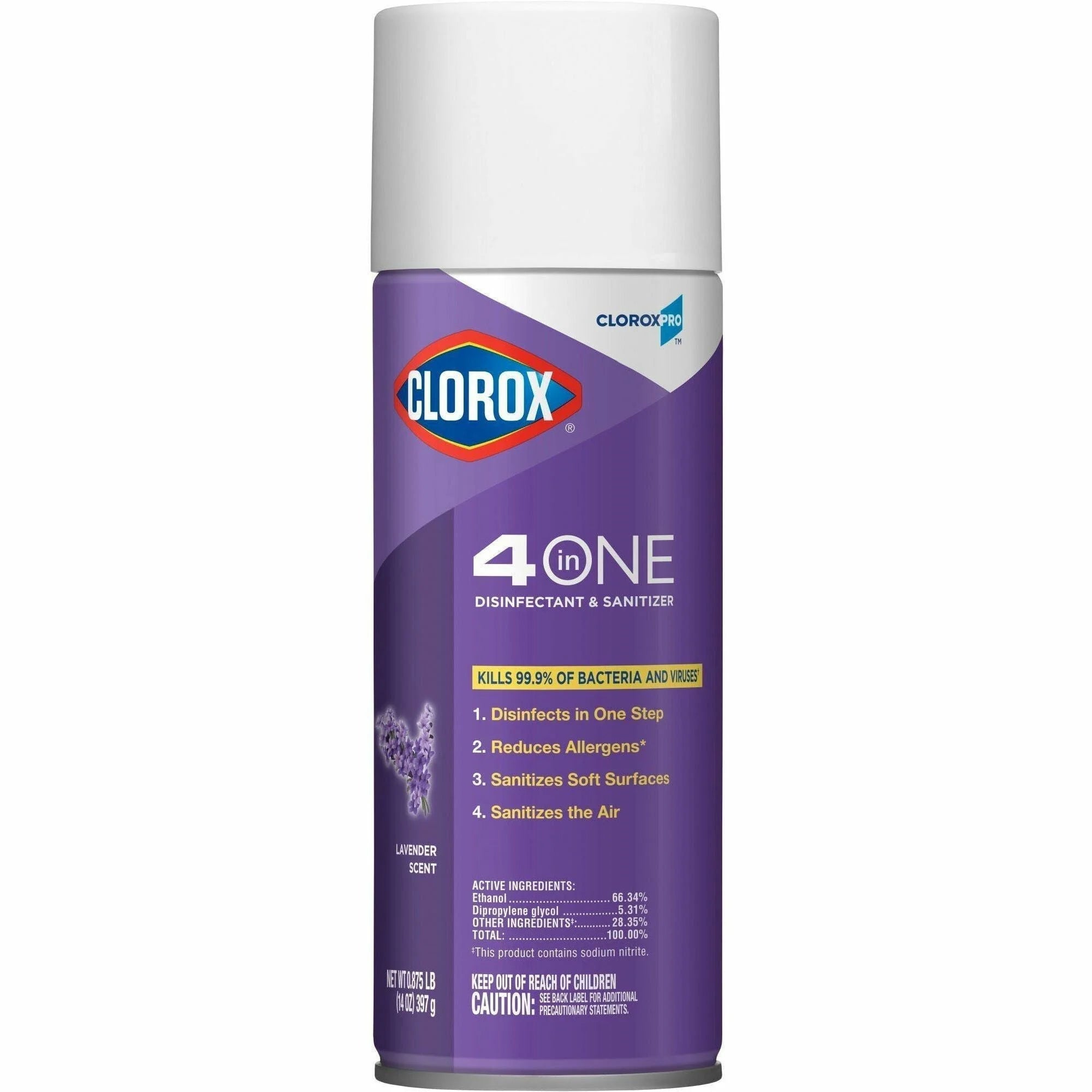 CloroxPro™ 4 in One Disinfectant & Sanitizer - Lavender Scent - 14 fl oz - Cleaning Wipes