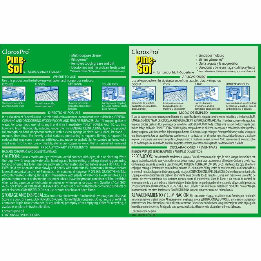 CloroxPro&trade; Pine-Sol Multi-Surface Cleaner - Bottom