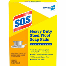 CloroxPro™ S.O.S® Steel Wool Soap Pads - Heavy Duty Multi-Surface Cleaning - Sponges & Wipers
