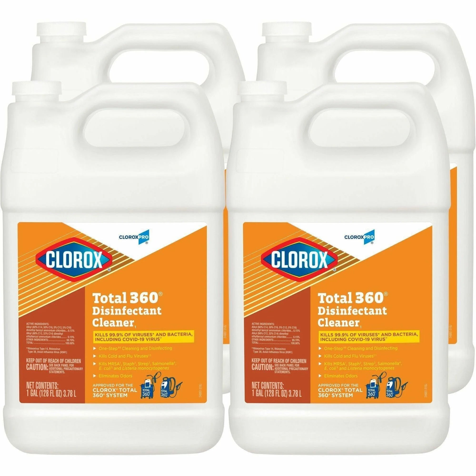 CloroxPro™ Total 360 Disinfectant Cleaner - 128 fl oz - 4 Quart - 4/Carton - Disinfectants