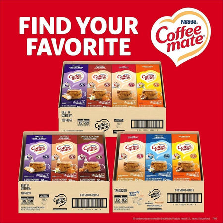 Coffee mate Liquid Creamer Singles - Italian Sweet Creme Salted Caramel Chocolate Vanilla Rich Gelato Flavor - Creamers