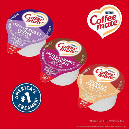 Coffee mate Liquid Creamer Singles - Italian Sweet Creme Salted Caramel Chocolate Vanilla Rich Gelato Flavor - Creamers