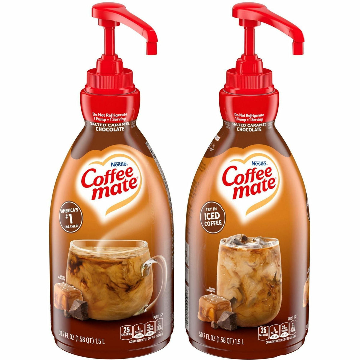 Coffee mate Salted Caramel Chocolate Liquid Concentrate Coffee Creamer - Pump Bottle - 2000