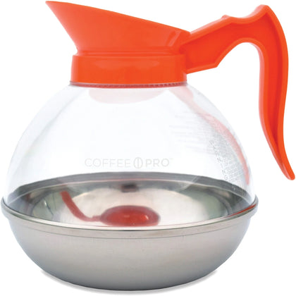 Coffee Pro Unbreakable 12-Cup Decanter: Clear Stainless Steel Body - Pots & Servers