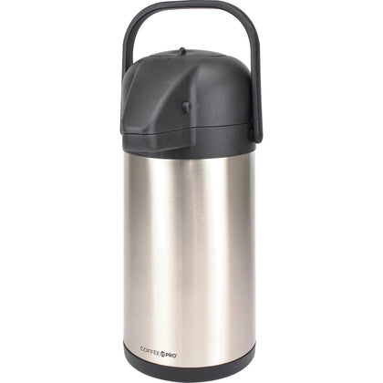 Coffee Pro Vacuum-insulated Airpot: 2.3qt Stainless Steel Vacuum - Makers & Warmers