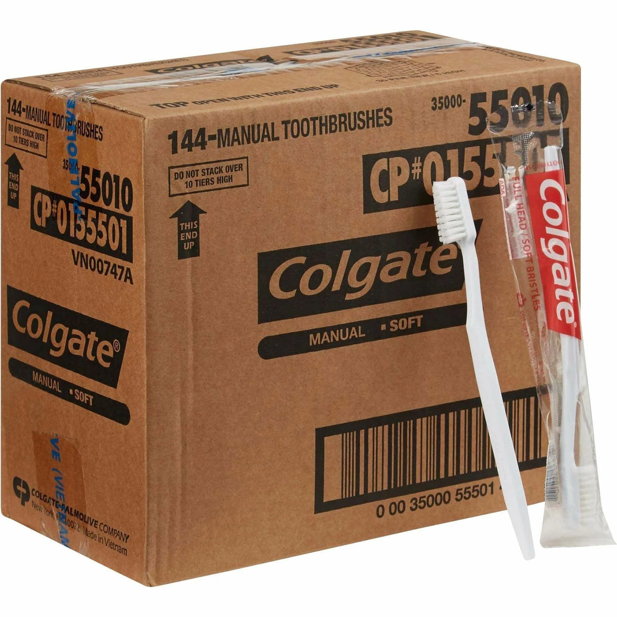 Colgate Full Head Wrapped Toothbrushes - Soft Bristles for Gentle Cleaning - Personal Hygiene Supplies