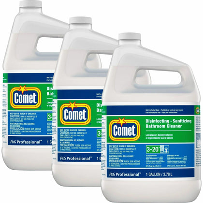 Comet Disinfecting Bathroom Cleaner: Non-Abrasive Disinfectant - 128 fl oz - 3/Carton - Restroom & Toilet Cleaners