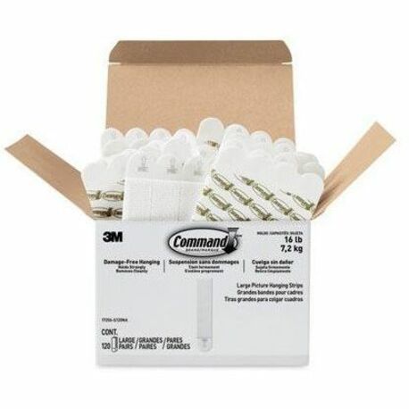 Command Damage-Free Picture Hanging Strips, Large, 5-5/8" x 5-3/16" , Pack Of 120 Strips - Alternate-Image8
