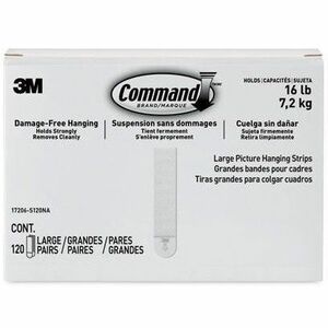 Command Damage-Free Picture Hanging Strips, Large, 5-5/8" x 5-3/16" , Pack Of 120 Strips - Large