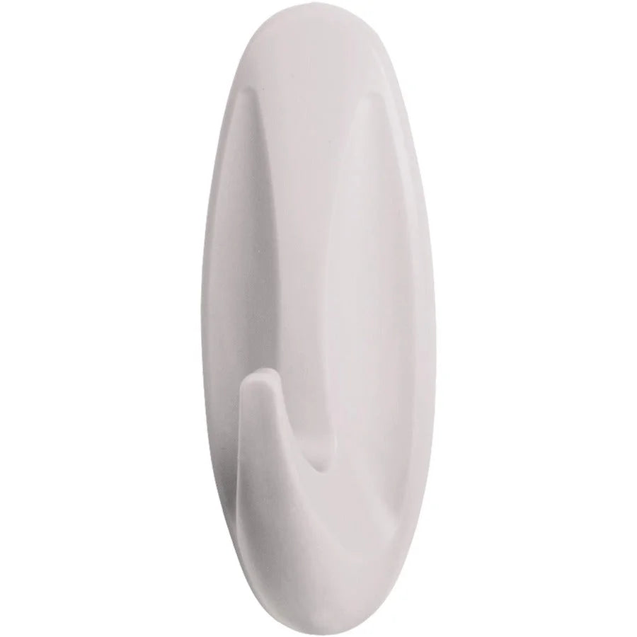 Command Large Designer Hook - 5 lb Capacity - White - 1 Pack - Mounting Tape & Putty