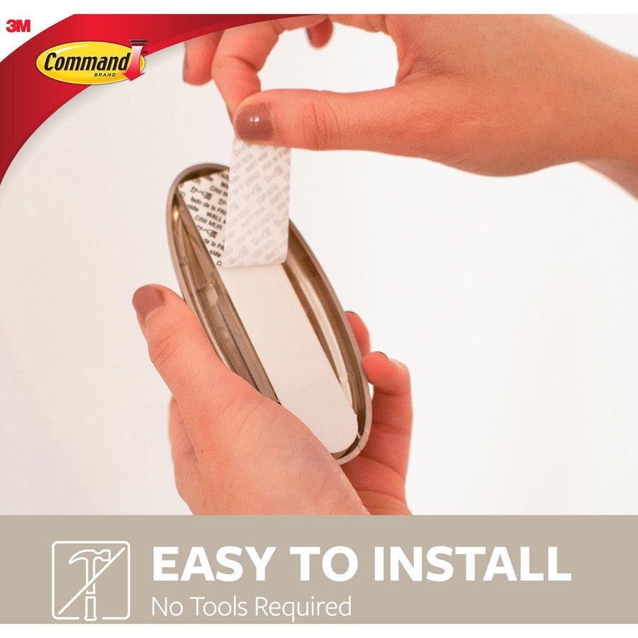 Command Medium Traditional Hook Brushed Nickel - 3 lb (1.36 kg) Capacity - 1.3’’ Width x 3.1’’ Length - for Decoration