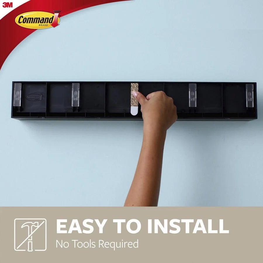 Command Picture Ledge: 3x3x21 Plastic Gray - 1 Unit - Mounting Tape & Putty