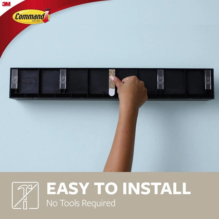 Command Picture Ledge: 3x3x21 Plastic Gray - 1 Unit - Mounting Tape & Putty