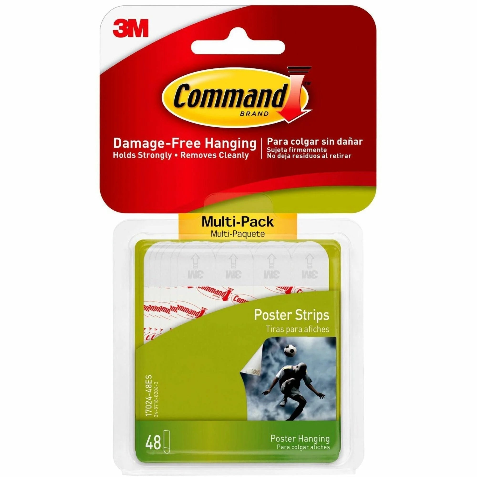 Command Poster Strips: Multi-Pack for Easy Hanging - 48 Strips - Mounting Tape & Putty