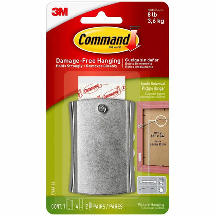 Command Sticky Nail Wire-Backed Hanger: 8 lb Capacity for Decoration & Pictures - Mounting Tape Putty