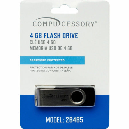 Compucessory 4GB Password Protected USB Flash Drive - Aluminum Shell - Memory & Drives